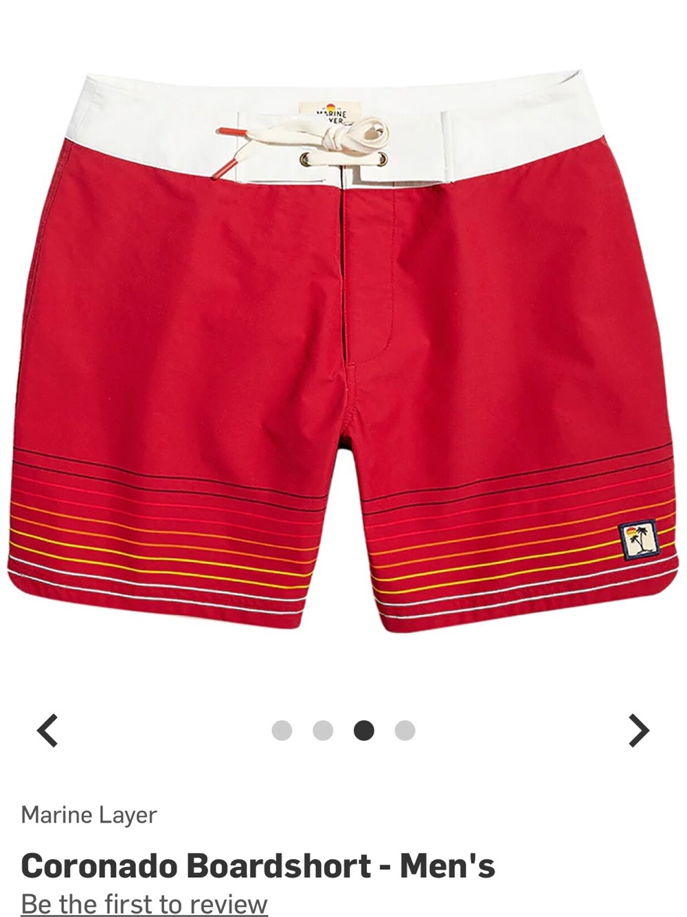 Marine Layer Red Board Shorts with White Waistband